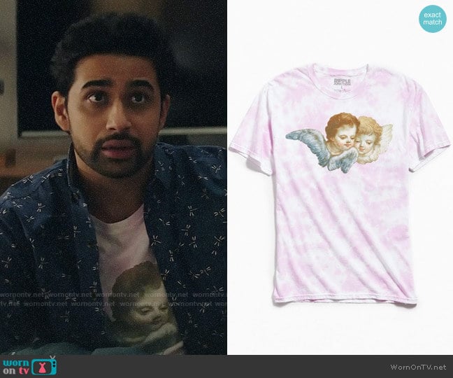 Ripple Junction Cherub Tie-Dye Tee worn by Rakesh (Suraj Sharma) on God Friended Me