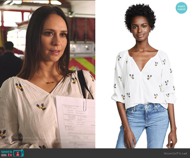 Velvet Selma Blouse worn by Maddie Kendall (Jennifer Love Hewitt) on 9-1-1