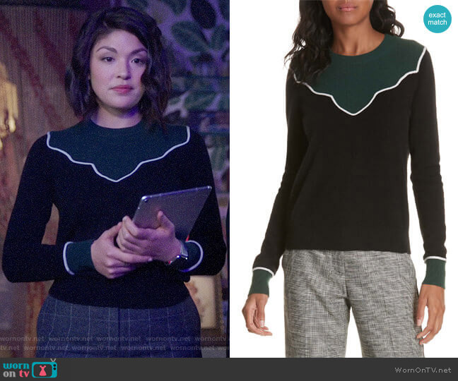 Veronica Beard Atty Sweater worn by Niko Hamada (Ellen Tamaki) on Charmed