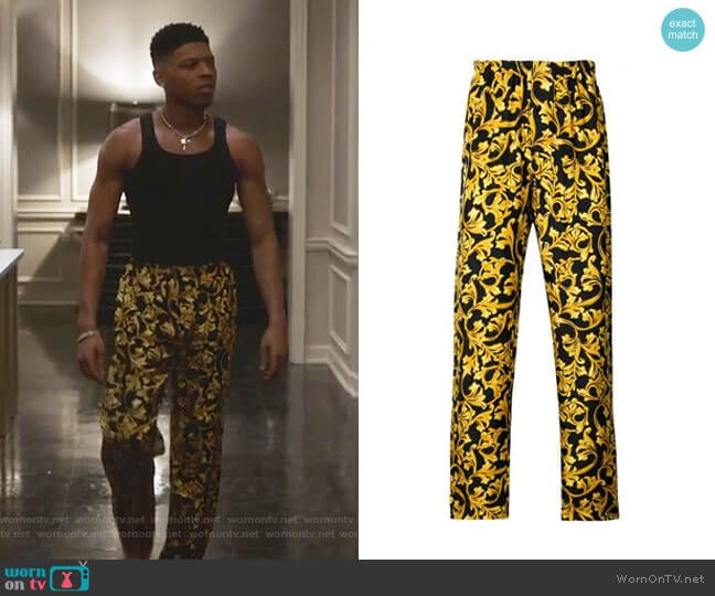 Versace Baroque Print Pajama Bottoms worn by Hakeem Lyon (Bryshere Y. Gray) on Empire