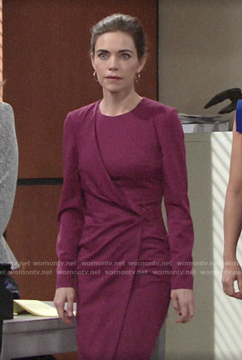 Victoria’s purple courtroom dress on The Young and the Restless