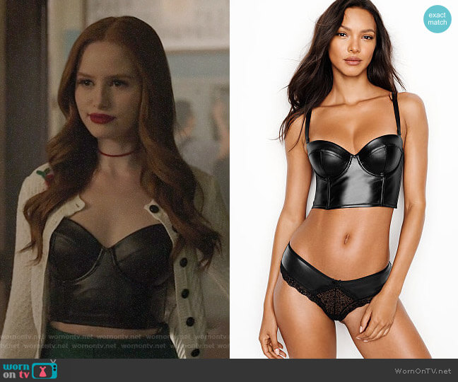 Victorias Secret Faux Leather Bustier worn by Cheryl Blossom (Madelaine Petsch) on Riverdale
