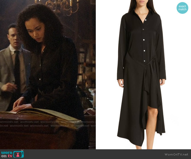 Vince Tie Front Shirt Dress worn by Macy Vaughn (Madeleine Mantock) on Charmed