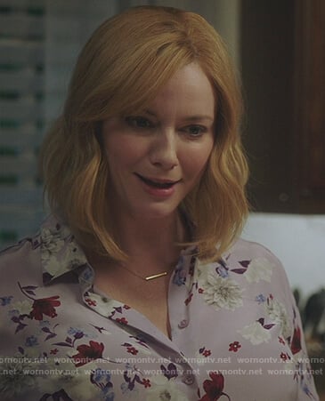 Beth’s violet floral print blouse on Good Girls