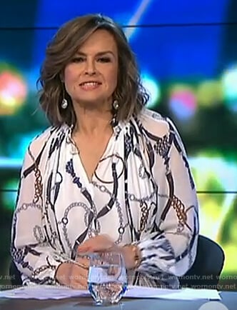 Lisa’s chain print dress on The Project