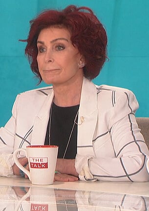 Sharon’s white check blazer on The Talk