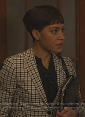 Lucca’s white check blazer on The Good Fight