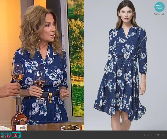 White House Black Market Floral Print Soft Blouson Dress worn by Kathie Lee Gifford on Today