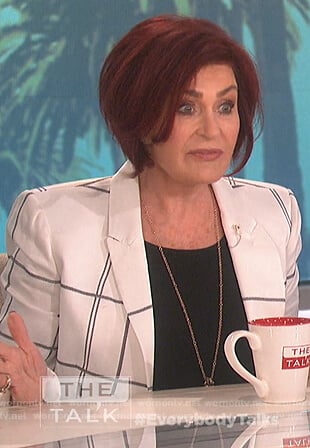 Sharon’s white check blazer on The Talk