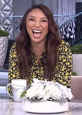 Jeannie’s yellow floral print blouse on The Real