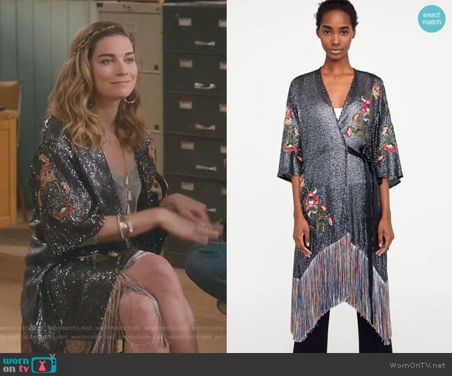 Zara Embroidered Sequin Dress worn by Alexis Rose (Annie Murphy) on Schitts Creek