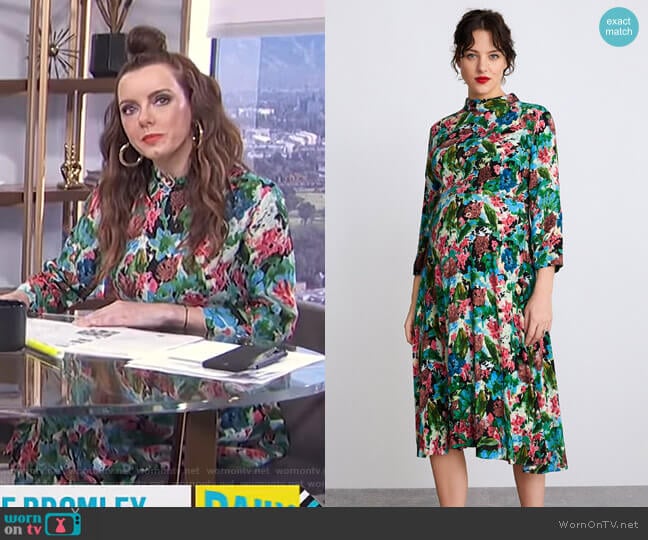 Zara Floral Print Dress worn by Melanie Bromley on E! News