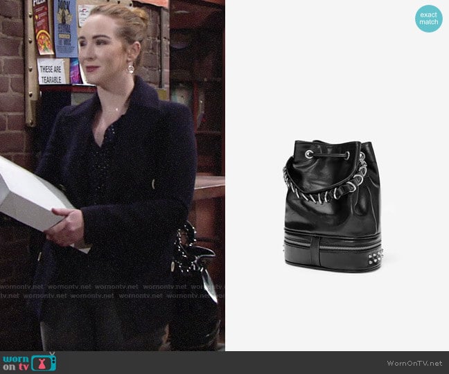 Zara Rock Bucket Bag worn by Mariah Copeland (Camryn Grimes) on The Young and the Restless