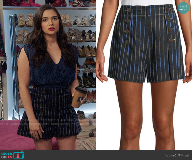 Derek Lam 10 Crosby Striped Short with Button Detail worn by Jane Sloan (Katie Stevens) on The Bold Type