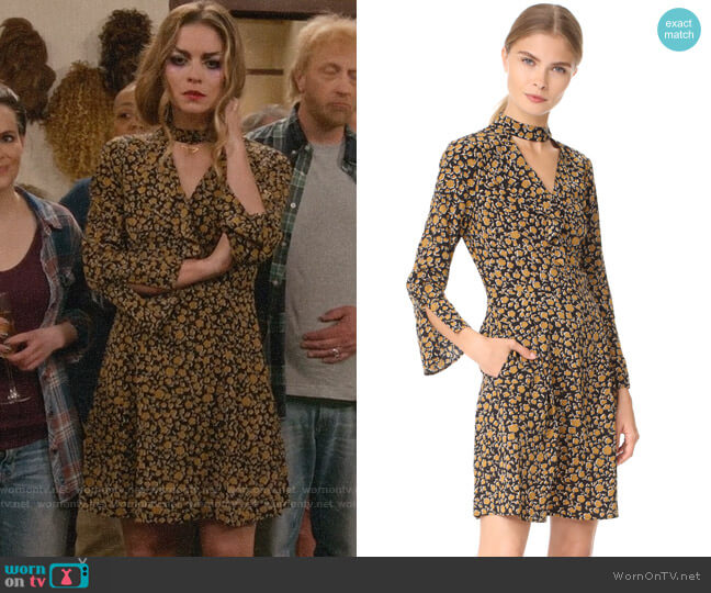 Derek Lam 10 Crosby Cascade Shift Dress with Bell Sleeves worn by Alexis Rose (Annie Murphy) on Schitts Creek
