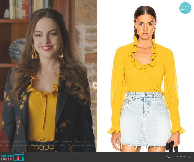 Alexis Scyler top worn by Fallon Carrington (Elizabeth Gillies) on Dynasty