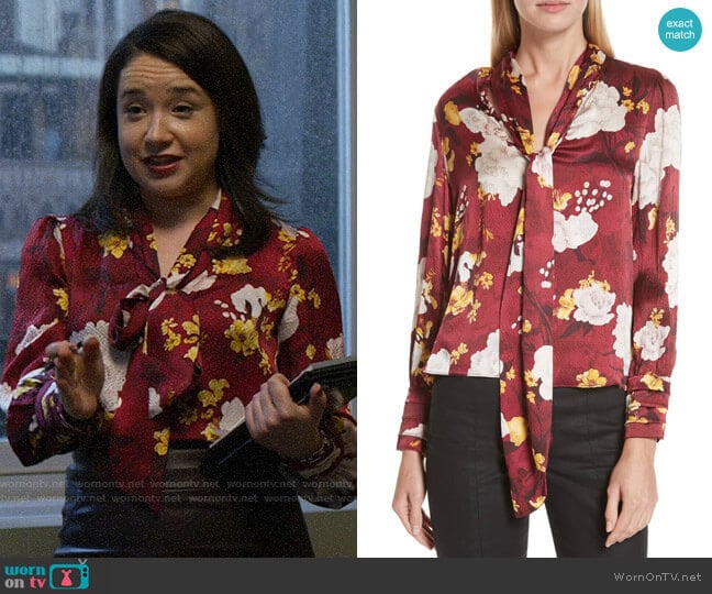 Alice + Olivia Crogan Blouse worn by Marissa Gold (Sarah Steele) on The Good Fight