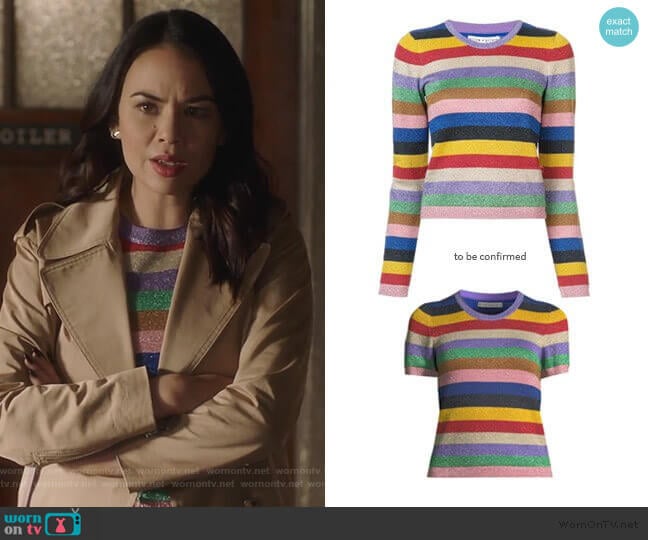 Alice + Olivia Rhodes Sweater <em>OR</em> Baylor Top worn by Mona Vanderwaal (Janel Parrish) on Pretty Little Liars The Perfectionists