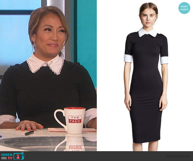 Alice + Olivia Delora Dress worn by Carrie Inaba on The Talk
