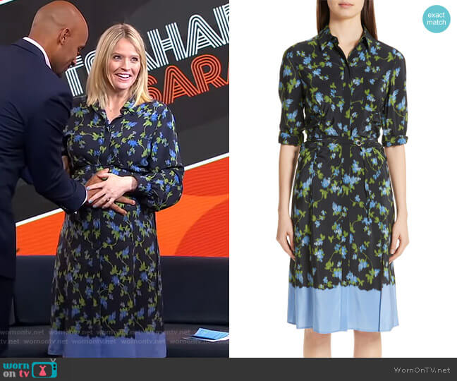 Altuzarra Floral Print Silk Dress worn by Sara Haines on Good Morning America