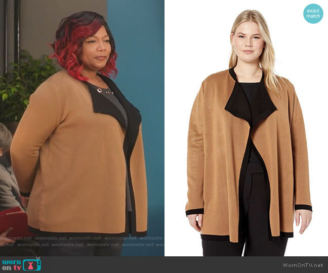 Anne Klein Double Knit Drape Front Cardigan worn by Carlotta Brown (Queen Latifah) on Star