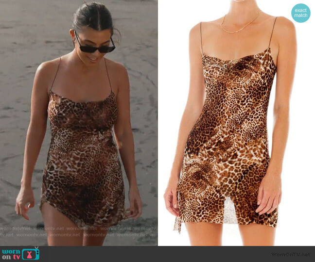 Are You Am I Nique Leopard Dress worn by Kourtney Kardashian on Keeping Up with the Kardashians