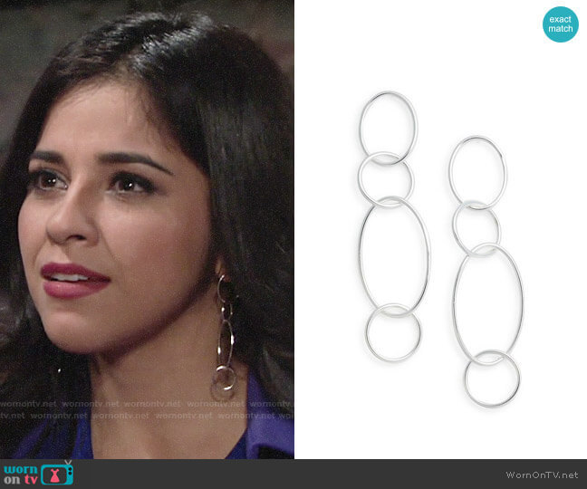 Argento Vivo Drop Link Earrings worn by Mia Rosales (Noemi Gonzalez) on The Young and the Restless