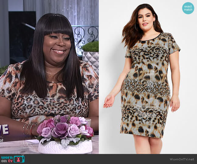 Ashley Stewart Sequin Animal Print Dress worn by Loni Love on The Real