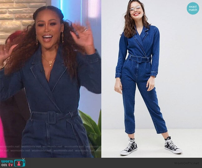 ASOS Denim Jumpsuit Blazer worn by Eve on The Talk