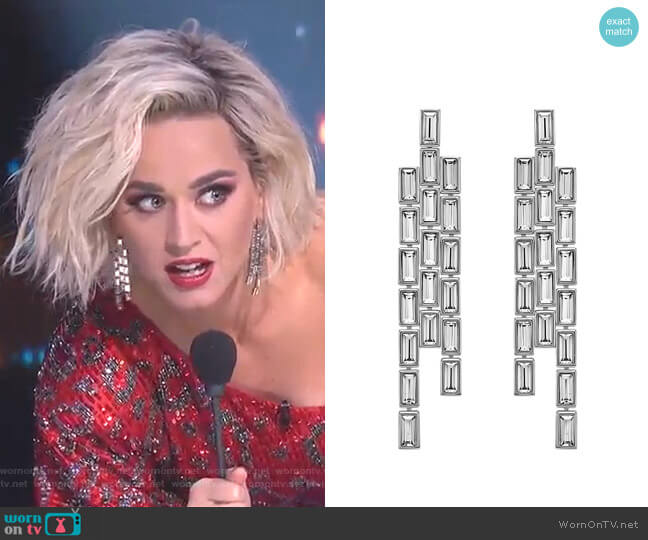 Atelier Swarovski Core Collection Fluid Azzurro Fringe Drop Earrings worn by Katy Perry on American Idol