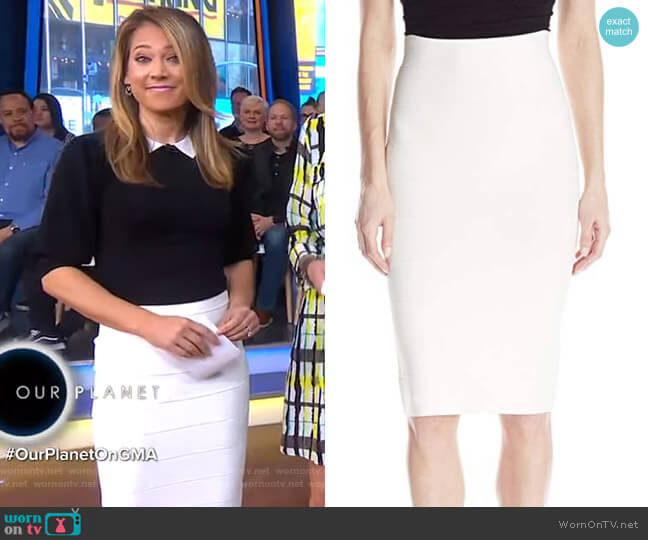 Bcbgmaxazria Leger Mid-Length Pencil Skirt worn by Ginger Zee on Good Morning America