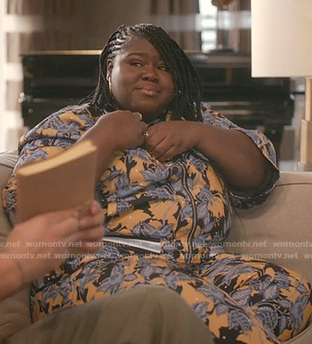 Becky’s orange floral track jacket and pants on Empire