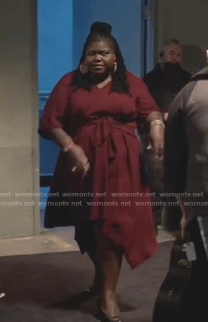 Becky’s red tie waist dress on Empire
