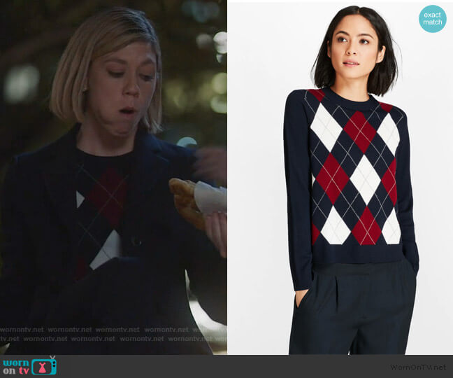 Brooks Brothers Merino Wool Argyle Sweater worn by Kate Littlejohn (Susannah Flood) on For the People
