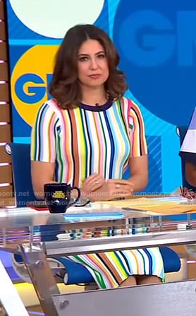 Cecilia’s multicolor striped dress on Good Morning America