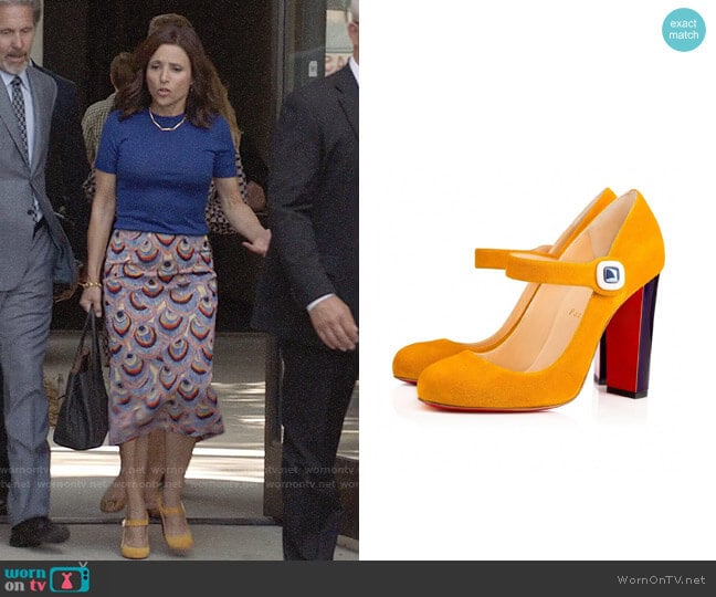 Christian Louboutin Bibaba Mary Jane Pumps worn by Selina Meyer (Julia Louis-Dreyfus) on Veep