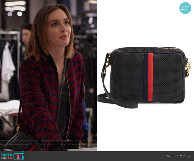 Clare V Midi Sac Perforated Leather Crossbody Bag worn by Angie (Leighton Meester) on Single Parents