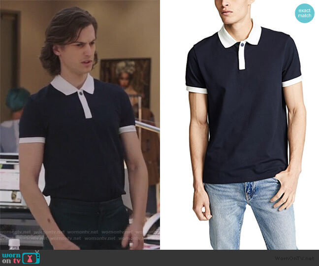 Club Monaco Piped Shoulder Polo Shirt