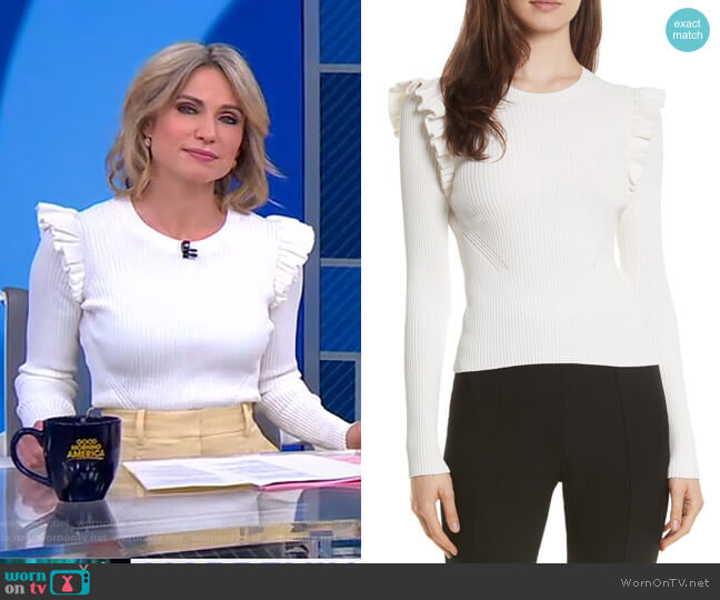 Cinq a Sept Sloann Sweater worn by Amy Robach on Good Morning America