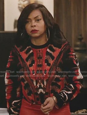 Cookie’s red printed sweater on Empire
