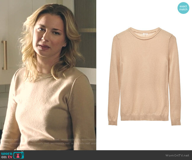 Cuyana Wool Cashmere Slim Crewneck Sweater worn by Nicolette Nevin (Emily VanCamp) on The Resident