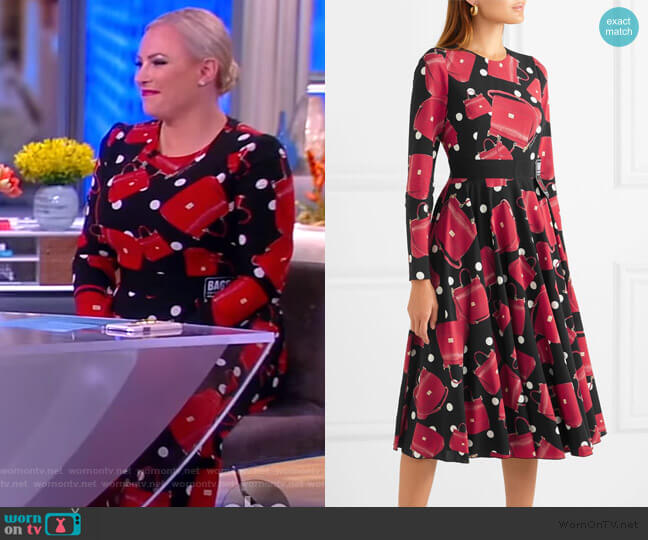 Dolce & Gabbana Printed stretch-silk chiffon midi dress worn by Meghan McCain on The View