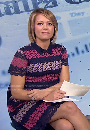 Dylan’s navy and pink collared lace dress on Today