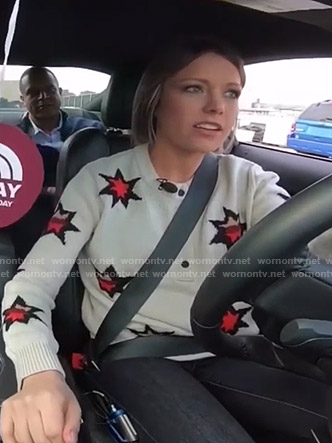 Dylan’s white star print sweater on Today