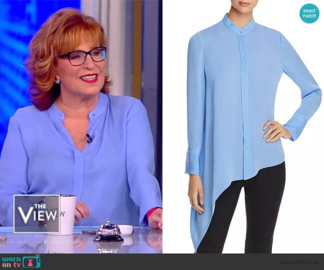 Elie Tahari Asifa Silk Asymmetric-Hem Blouse worn by Joy Behar on The View