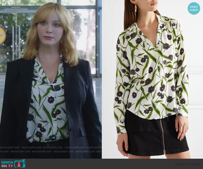 Equipment Adalyn floral-print washed-silk shirt worn by Beth Boland (Christina Hendricks) on Good Girls