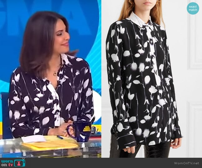Equipment Eleonore Shirt worn by Cecilia Vega on Good Morning America