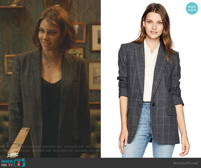 Equipment James Checked Blazer worn by Frankie Trowbridge (Lauren Cohan) on Whiskey Cavalier