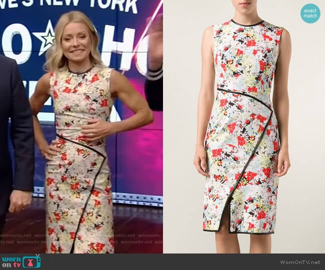 Erdem Floral Kimono Dress worn by Kelly Ripa on Live with Kelly and Mark