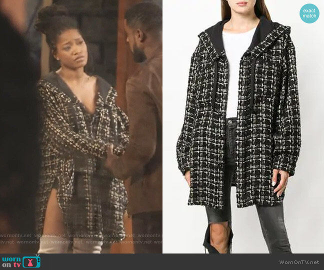 Faith Connexion Hooded Tweed Coat worn by Gigi (Keke Palmer) on Star